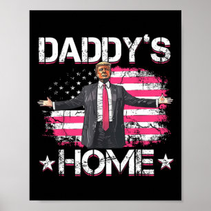 Amerikaanse vlag Daddy's Home Trump 2024 Patriotti Poster