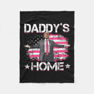 Amerikaanse vlag Daddys Home Trump 2024 Patriottis Fleece Deken
