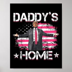 Amerikaanse vlag Daddys Home Trump 2024 Patriottis Poster