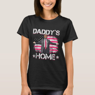 Amerikaanse vlag Daddys Home Trump 2024 Patriottis T-shirt