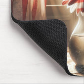 Amerikaanse vlag Daisy in glazen vaas Muismat (Hoek)