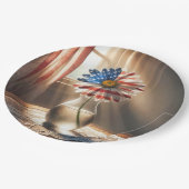 Amerikaanse vlag Daisy in glazen vaas Papieren Bordje (Gekanteld)