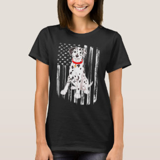 Amerikaanse vlag Dalmatian Dog 4 juli T-shirt
