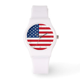 Amerikaanse vlag Dames wit horloge