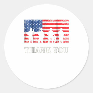 Amerikaanse vlag Dank jullie veteranen Ronde Sticker