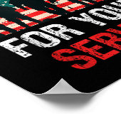 Amerikaanse vlag Dank u voor uw service - Memorial Poster (Hoek)