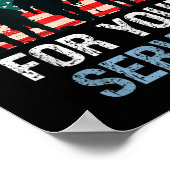 Amerikaanse vlag Dank u voor uw service - Memorial Poster (Hoek)