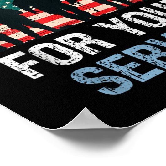 Amerikaanse vlag Dank u voor uw service - Memorial Poster (Hoek)