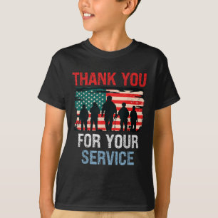 Amerikaanse vlag Dank u voor uw service - Memorial T-shirt