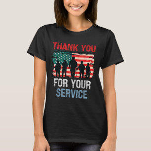 Amerikaanse vlag Dank u voor uw service - Memorial T-shirt