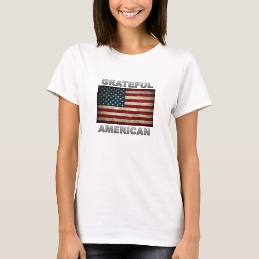 Amerikaanse Vlag - Dankbare Amerikaan T-shirt (Voorkant)