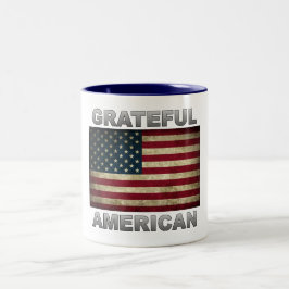 Amerikaanse Vlag - Dankbare Amerikaan Tweekleurige Koffiemok