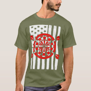 Amerikaanse vlag Dart Lover Thema Grafisch Ontwerp T-shirt