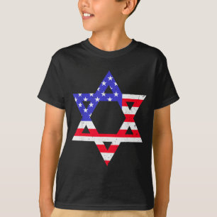 Amerikaanse Vlag Davidster Joodse Hanukkah T-shirt
