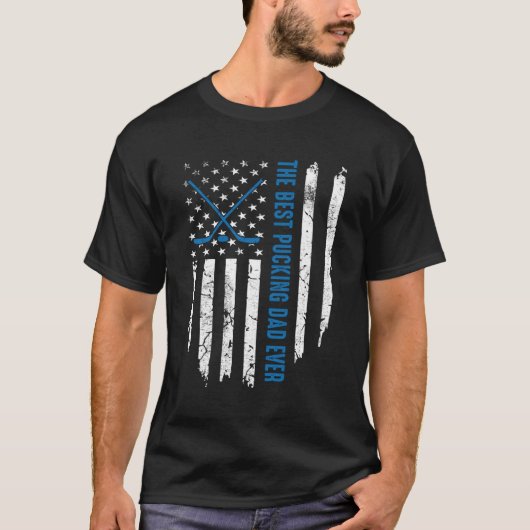 Amerikaanse vlag De beste plukkende vader ooit ijs T-shirt (Voorkant)