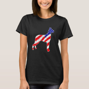 Amerikaanse vlag Deen Patriottische Hond Papa Hond T-shirt