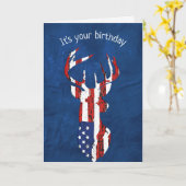Amerikaanse vlag Deer Birthday Kaart (Gele Bloem)