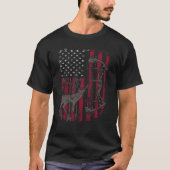 Amerikaanse vlag Deer Bow Hunting Patriotic Distre T-shirt (Voorkant)