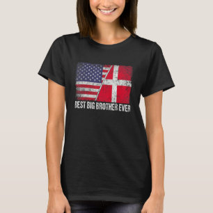 Amerikaanse vlag & Denemarken vlag beste grote bro T-shirt