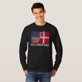 Amerikaanse vlag & Denemarken vlag beste tante ooi T-shirt (Voorkant volledig)