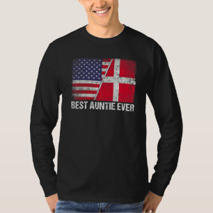 Amerikaanse vlag & Denemarken vlag beste tante ooi T-shirt