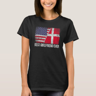 Amerikaanse vlag & Denemarken vlag beste Vriendin  T-shirt