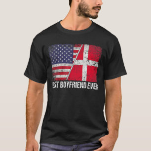 Amerikaanse vlag & Denemarken vlag beste vriendje T-shirt