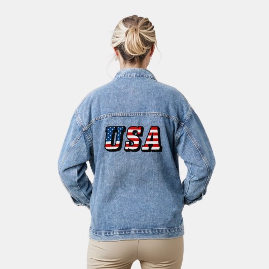 Amerikaanse vlag denim jacket (Model)