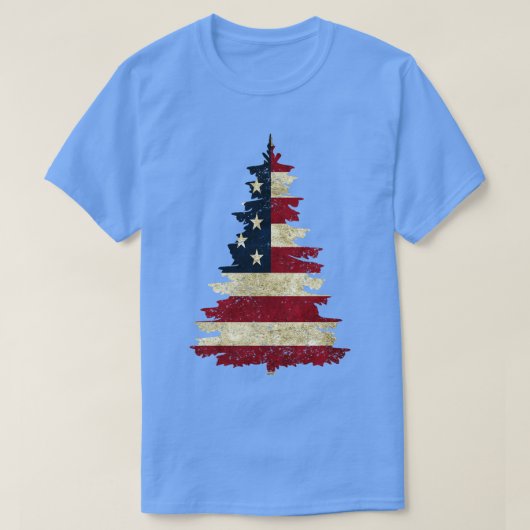Amerikaanse vlag dennenboom t-shirt (Design voorkant)