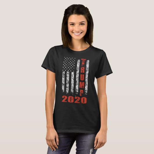 Amerikaanse vlag Design Trump 2020 american T T-shirt (Voorkant volledig)