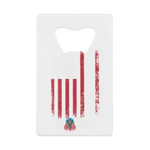 Amerikaanse vlag Design Trump 2024 Eagle Creditkaart Flessenopener
