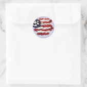 Amerikaanse vlag dessert ronde sticker (Tas)