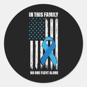 Amerikaanse vlag Diabetes Steun Type 1 Blauw Lint Ronde Sticker