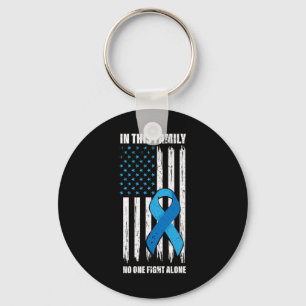 Amerikaanse vlag Diabetes Steun Type 1 Blauw Lint Sleutelhanger