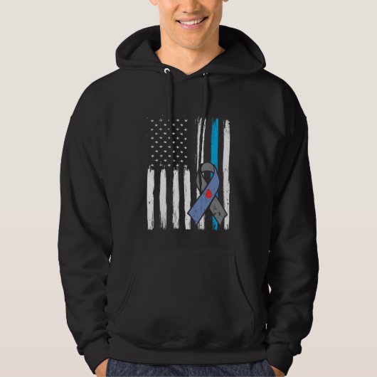 Amerikaanse vlag Diabetic Warrior Diabetes Awarene Hoodie (Voorkant)