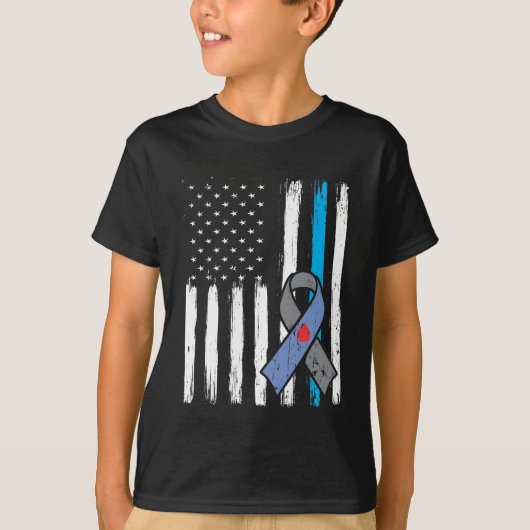 Amerikaanse vlag Diabetic Warrior Diabetes Awarene T-shirt (Voorkant)