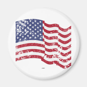 Amerikaanse Vlag die Verontrust - golven Magneet