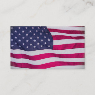 Amerikaanse vlag die wappert in de wind visitekaartje