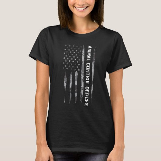 Amerikaanse vlag Dierencontrolefunctionaris Amer T-shirt (Voorkant)