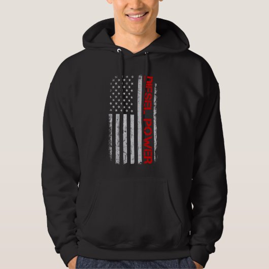 Amerikaanse vlag Diesel aangedreven Mechanic  Truc Hoodie (Voorkant)