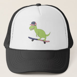 Amerikaanse vlag Dinosaur Skateboarden Trucker Pet