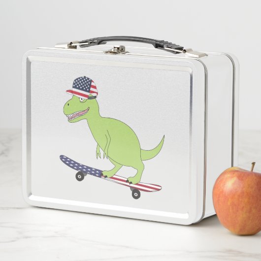 Amerikaanse vlag Dinosaur Skateboarding (In situ)