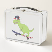 Amerikaanse vlag Dinosaur Skateboarding (Voorkant)