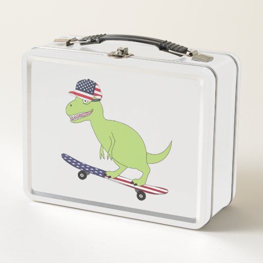 Amerikaanse vlag Dinosaur Skateboarding (Voorkant)
