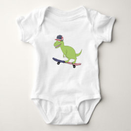 Amerikaanse vlag Dinosaur Skateboarding Romper