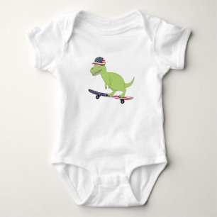 Amerikaanse vlag Dinosaur Skateboarding Romper