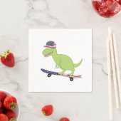 Amerikaanse vlag Dinosaur Skateboarding Servet (Insitu)