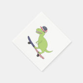 Amerikaanse vlag Dinosaur Skateboarding Servet (Hoek)