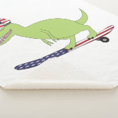 Amerikaanse vlag Dinosaur Skateboarding Sherpa Deken (3/4)