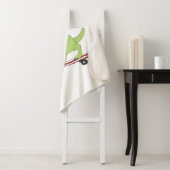 Amerikaanse vlag Dinosaur Skateboarding Sherpa Deken (In situ)